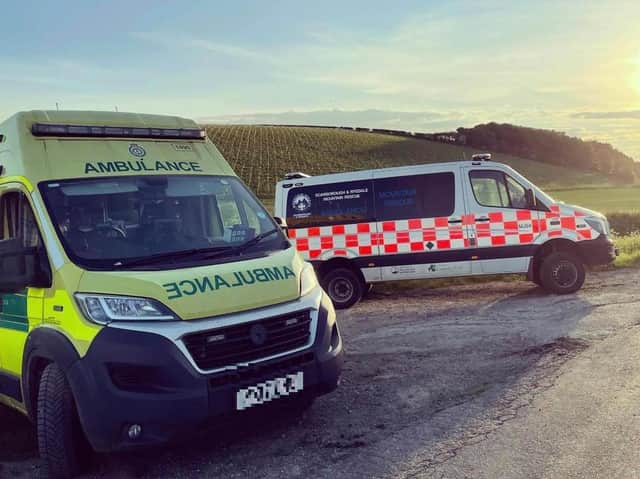 Rescuers were called to help two injured cyclists.
