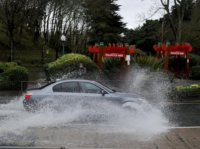 File photo of localised flooding near Peasholm Park in Scarborough. Picture: JPI Media/ Simon Hulme