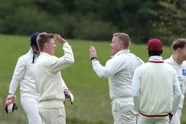 Scalby celebrate a wicket earlier this season against Staxton