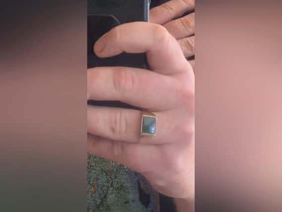 The wedding ring which was lost at Sandsend, near Whitby.