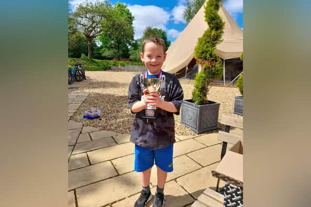 William Hodgson with his trophy.