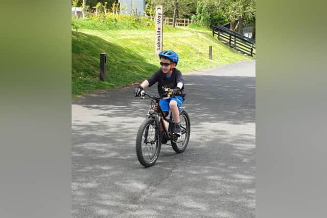William Hodgson takes part in the 26.2-mile bike marathon.