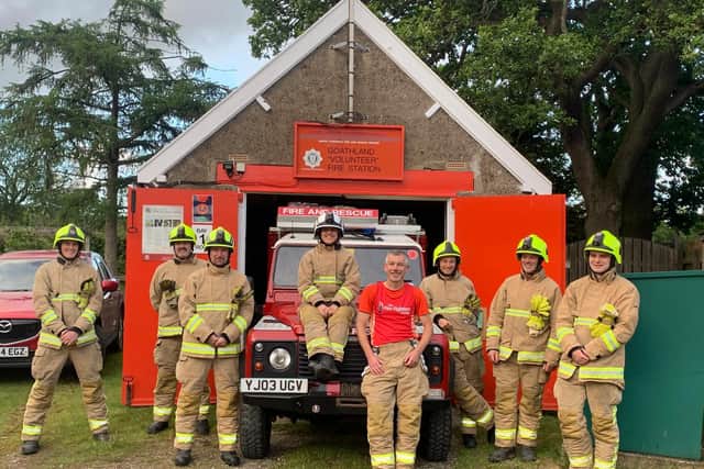 Goathland's volunteer fire crew at the village station.
