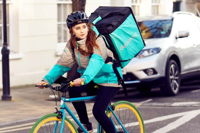 The company has seen rider demand soar this year and now works with 50,000 riders across the UK. Photo courtesy of Mikael Buck/Deliveroo