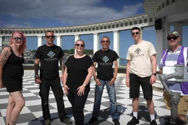 Elevate Project DJs Dee Bradley, left, Jaime Ruff, Helen Mitchell, Gareth Brooks, Louis Widdrington and Rick Mitchell.