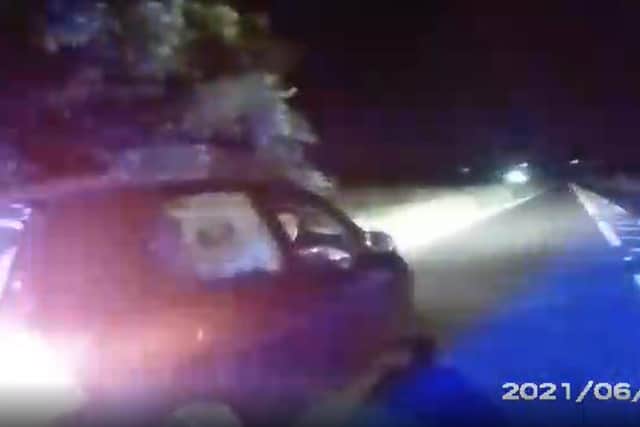Officers stopped the car on the A64 near Scarborough.