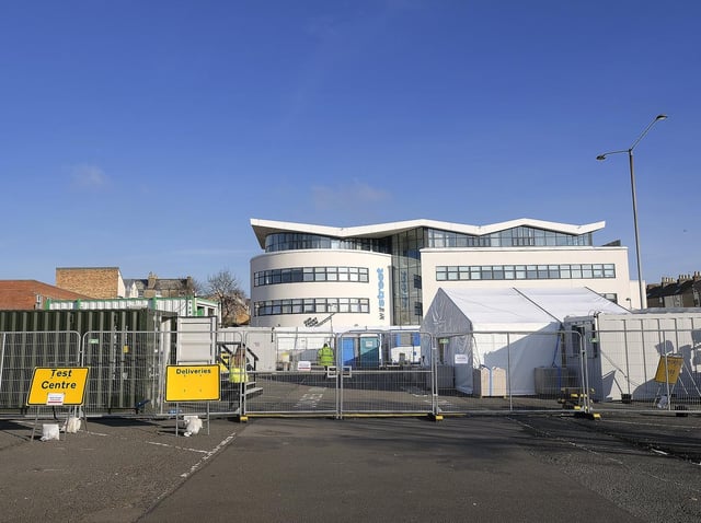 The Covid-19 testing facility at William Street coach park in Scarborough. Picture: JPI Media/ Richard Ponter