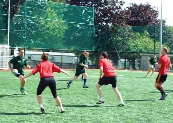 Beach X-League is a minimum contact form of Rugby League where a tackle is made by touching the ball. Photo submitted