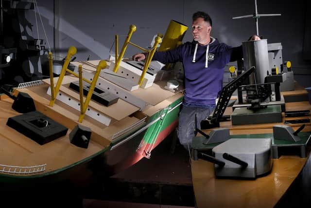Naval Warfare coordinator Damien Rhodes surveys the ships during their repainting this year. Picture: JPI Media/ Richard Ponter