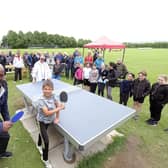 The Chase star Shaun Wallace opens the new outdoor table tennis table at Snainton

Photo by Richard Ponter