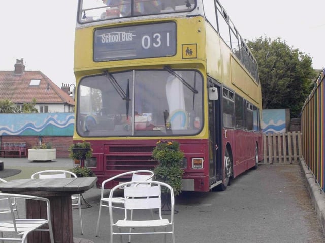 Dorothy, the wellbeing bus, at West Cliff Primary