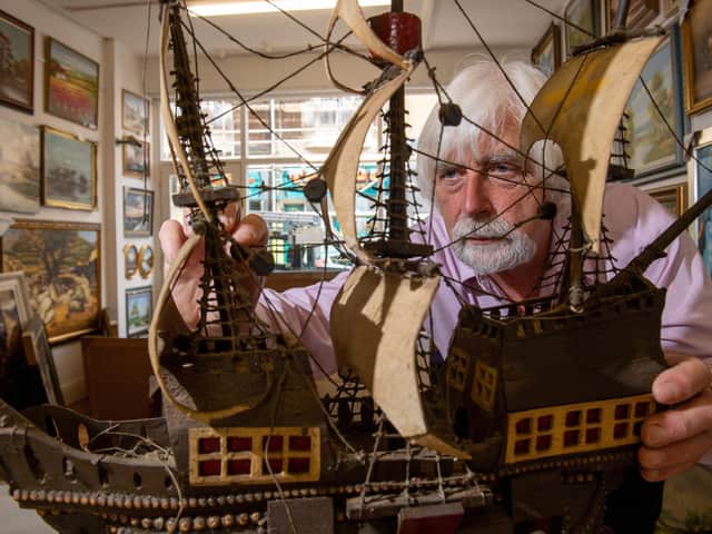Brian Hewitt at The Ship Shop in Scarborough where he also has a taxidermy business and sells paintings. Picture Bruce Rollinson