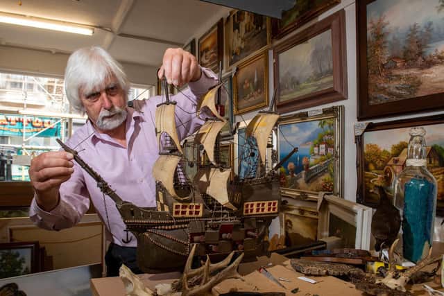 Brian Hewitt at The Ship Shop in Scarborough where he also has a taxidermy business and sells paintings. Picture Bruce Rollinson