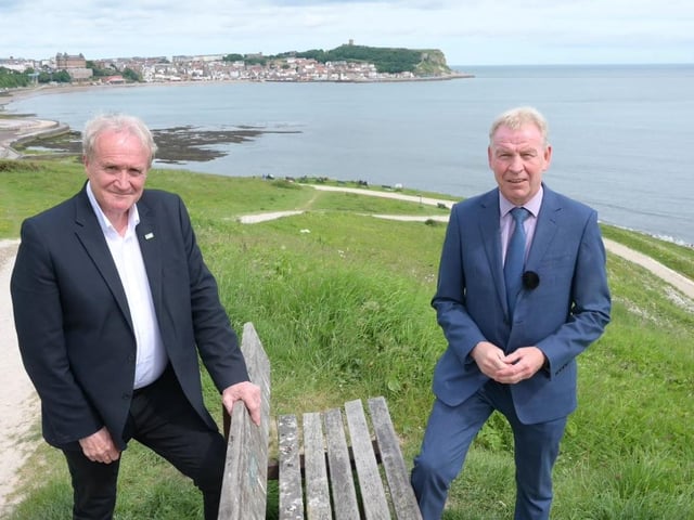 Mike Padgham, Chair of the Independent Care Group, left, and North Yorkshire County Council Chief Executive Richard Flinton give their thanks to key workers in their efforts against coronavirus.