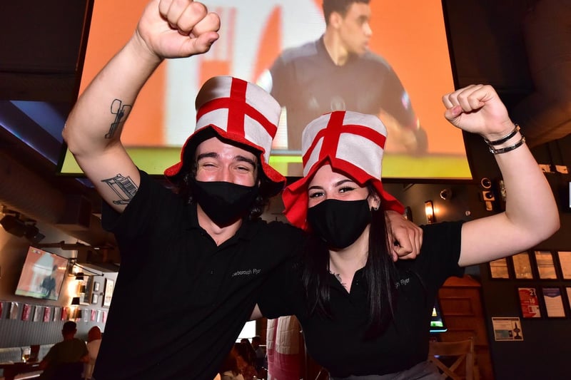 The Scarborough Flyer staff cheer on England.