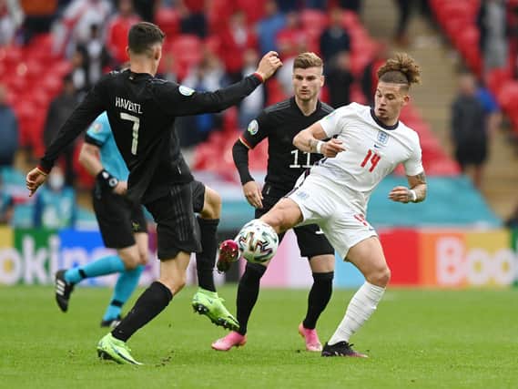 Leeds United midfielder Kalvin Phillips has shone for England in the Euros.
Photo by Getty Images