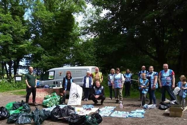 Volunteers at the Raincliffe Woods litter pick.