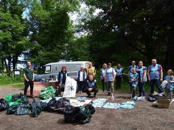Volunteers at the Raincliffe Woods litter pick.