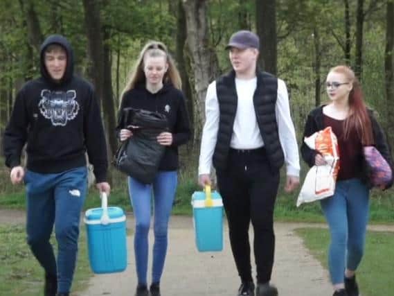 Youngsters who feature in the hard-hitting water safety video.