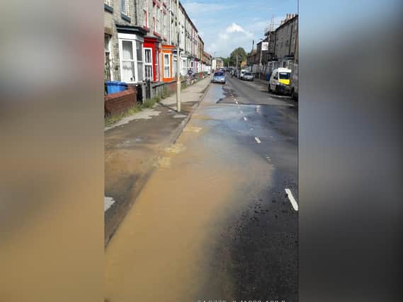 A water main in Scarborough has burst, causing a road closure.