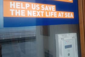 The new contactless donation machine at Bridlington Lifeboat Station.