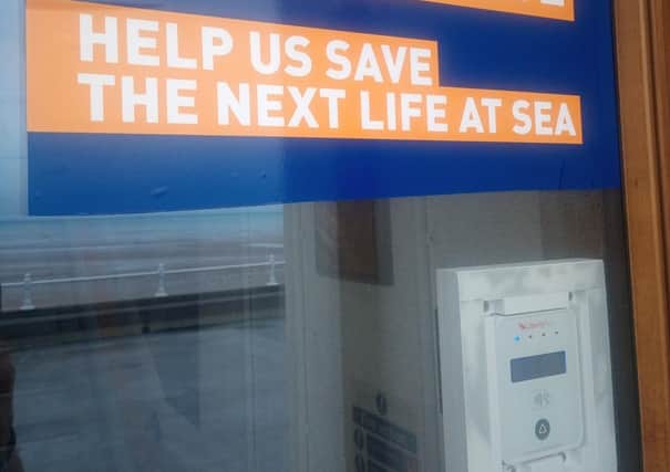 The new contactless donation machine at Bridlington Lifeboat Station.