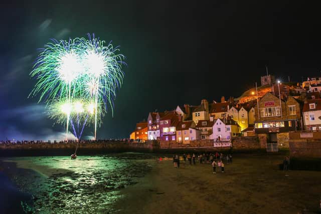 Spectacular fireworks at a previous Whitby Regatta.