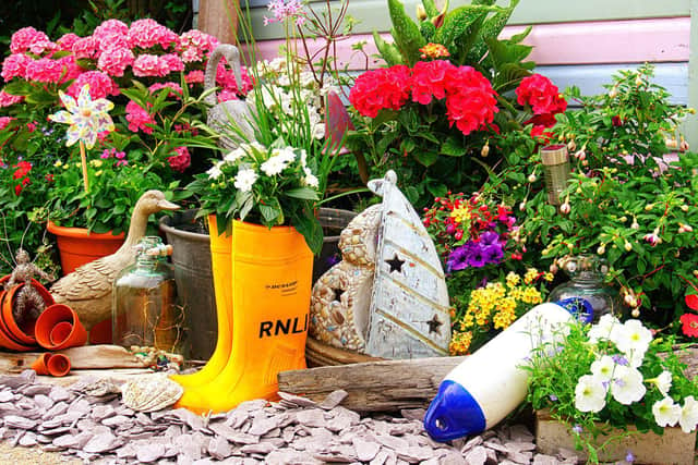 An RNLI-themed garden display. 
Picture: RNLI.