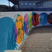 The mural features five faces of people with special connections to East Riding College. Photo submitted.