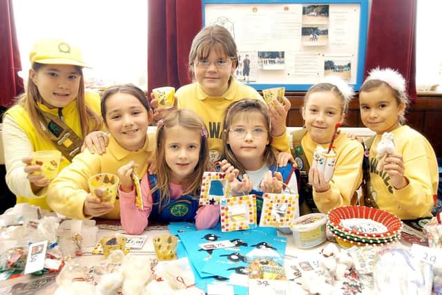 This excellent picture shows the Brownie and Rainbow Stall during St John Burlington Methodist Church’s Christmas Fayre in the School Room. Photograph taken by Paul Atkinson. (PA0347-27b)