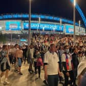 Kevin Howards's picture of fans outside Wembley, which hosted England's 2-1 win over Denmark in the semi-final of Euro 2020.
