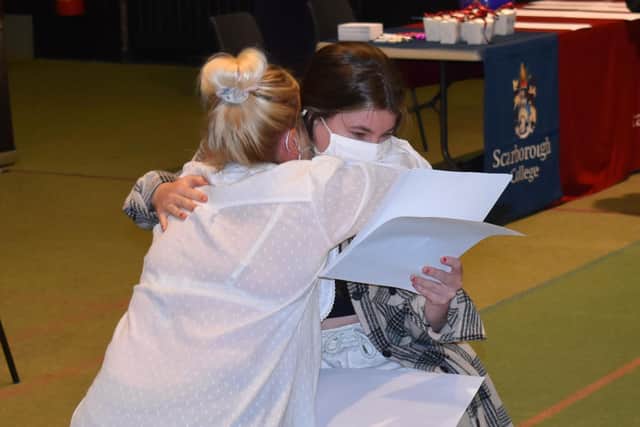 A student celebrates. Picture: Scarborough College.