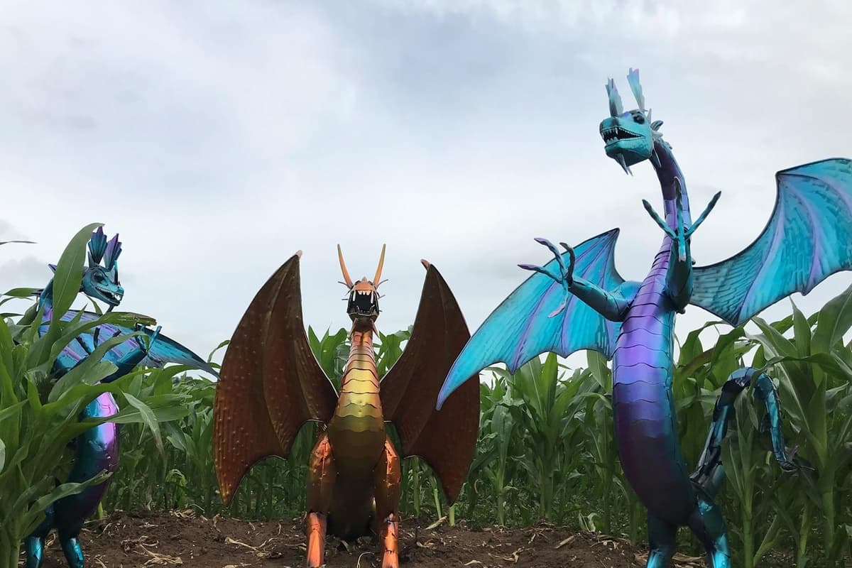 Dragons spotted in Sherburn near Malton at the Great Ryedale Maze 