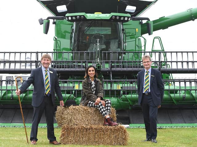 Show director Charles Mills with Anita Rani and CEO Nigel Pulling