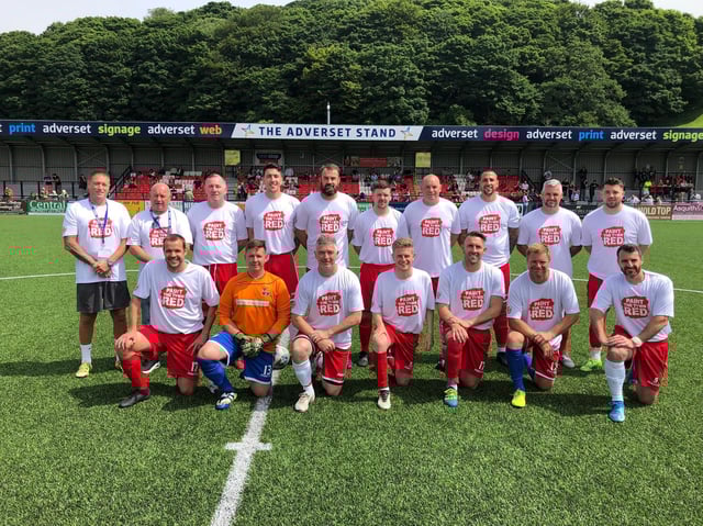 The winning Scarborough Athletic Legends squad line up