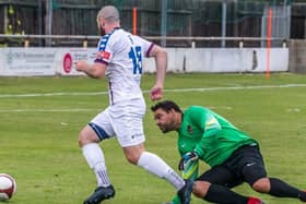 Bradley Fewster in action for Whitby Town.