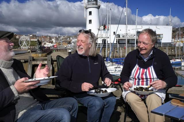 Kane Cunningham, left, John Oxley and Nick Taylor launch Big Ideas by the Sea.