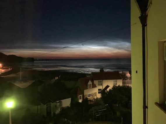 The sky light seen from Sandsend at 1am.