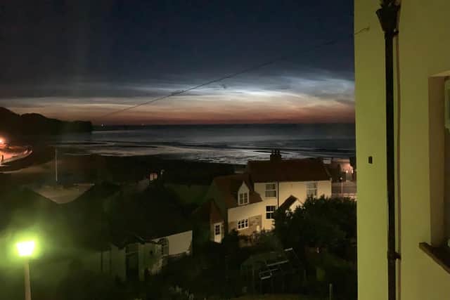 The sky light seen from Sandsend at 1am.