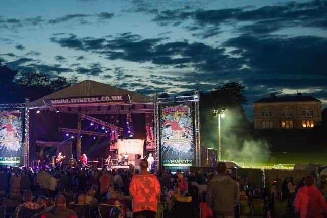 Thousands enjoy the music as the evening rounds off to a close