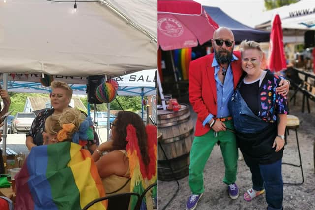 Malton's first pride event at the Ham & Cheese pub.