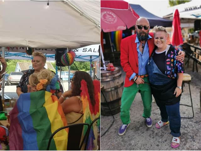 Malton's first pride event at the Ham & Cheese pub.