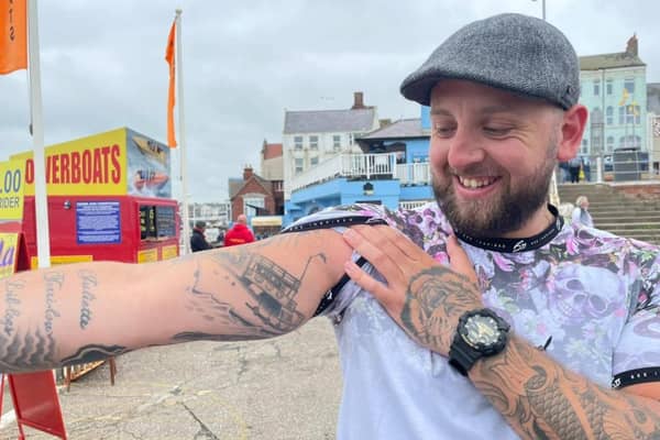 Visitor Danny with the Yorkshire Belle tattooed on his arm. Photo courtesy of Yorkshire Belle.
