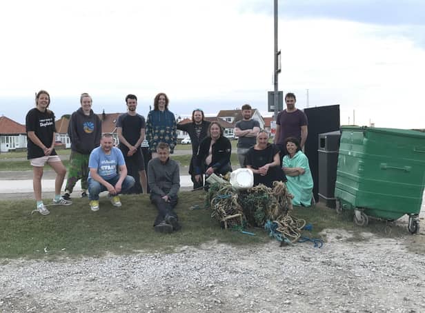 The SSAC members with some of the litter picked around Flamborough. Photo by Karen Robinson.