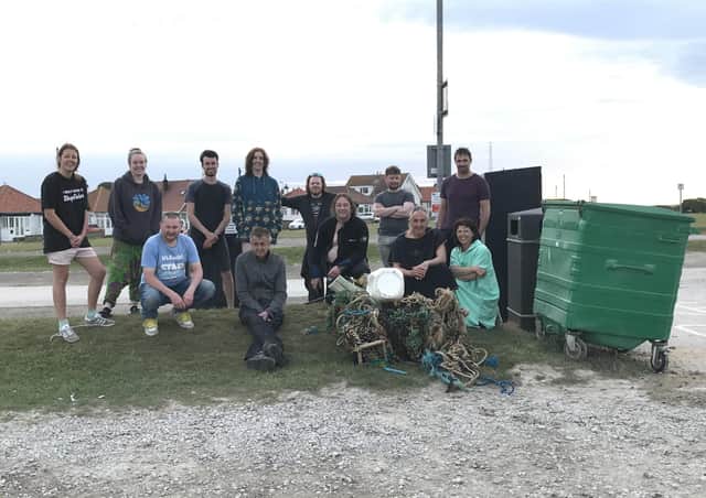 The SSAC members with some of the litter picked around Flamborough. Photo by Karen Robinson.