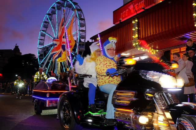 The Goldwings return for the light parade on Scarborough's seafront in 2019.