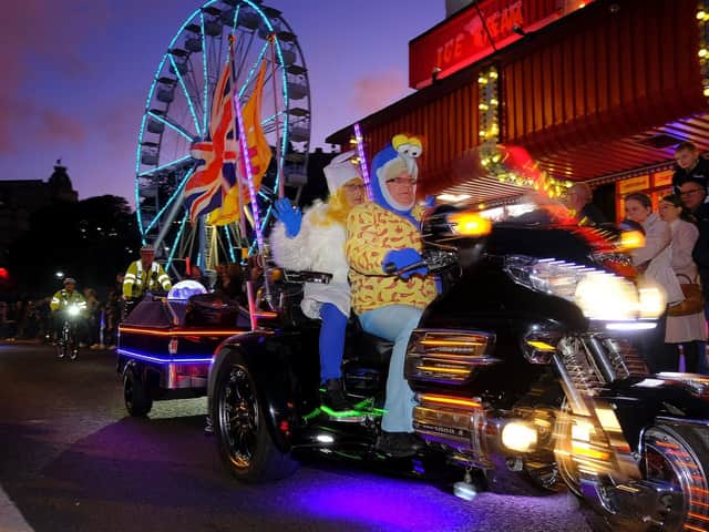 The Goldwings return for the light parade on Scarborough's seafront in 2019.