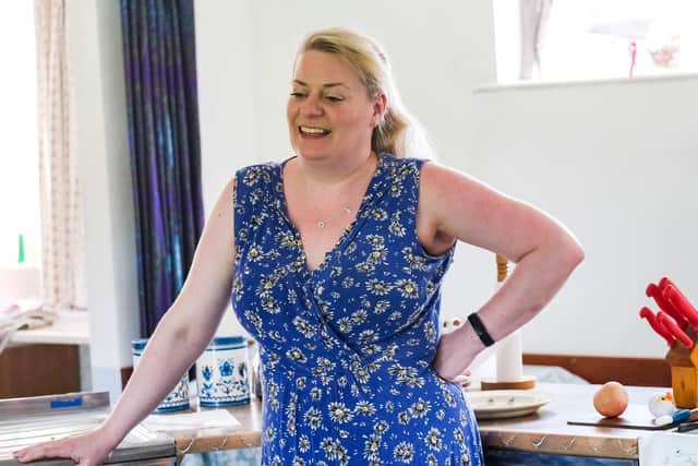 Ashley Hope Allan rehearsing for Shirley Valentine - Pic: Tony Bartholomew