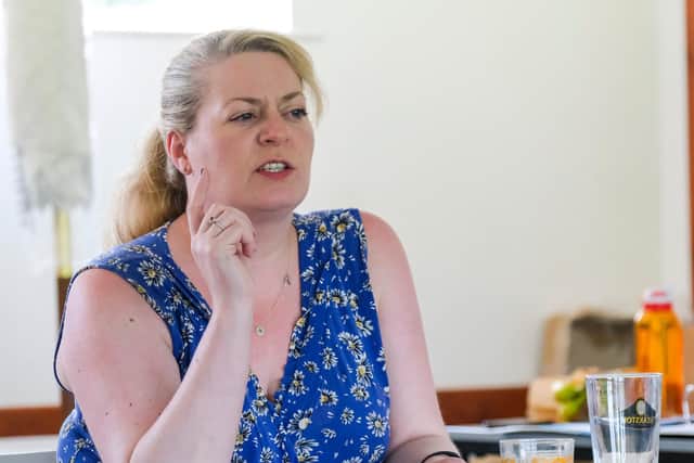 Ashley Hope Allan rehearsing for Shirley Valentine - Pic: Tony Bartholomew