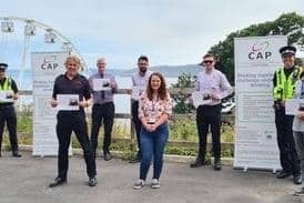 Some of the members of the Scarborough CAP including police, fire and rescue, Scarborough Borough Council community safety team and retailers.